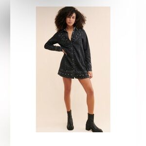 Free people Bennett mini denim dress